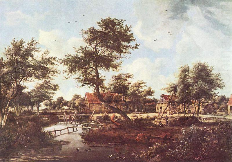 Dorf mit den Wassermuhlen, Meindert Hobbema